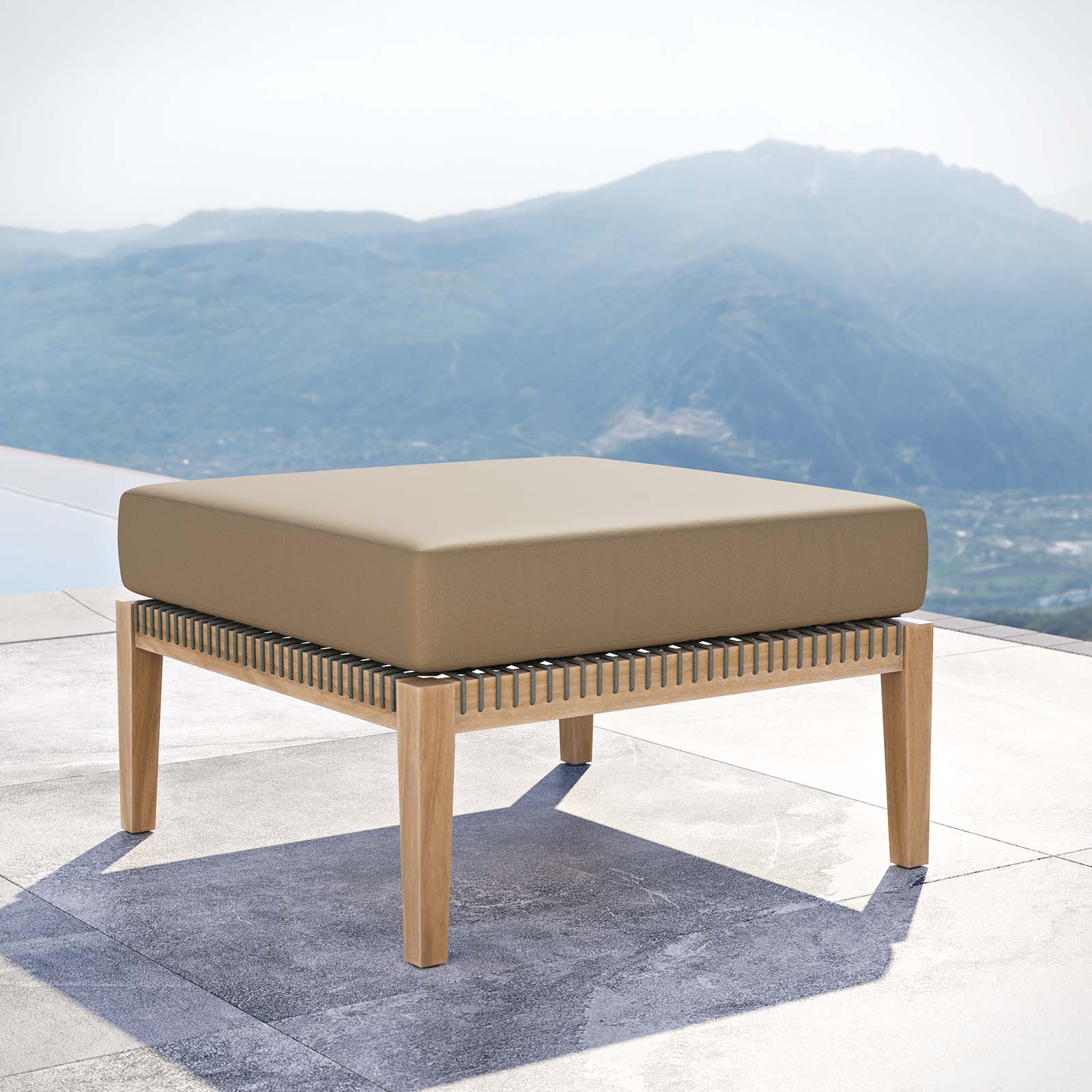 Modway Clearwater Outdoor Patio Teak Wood Ottoman & Reviews | Wayfair