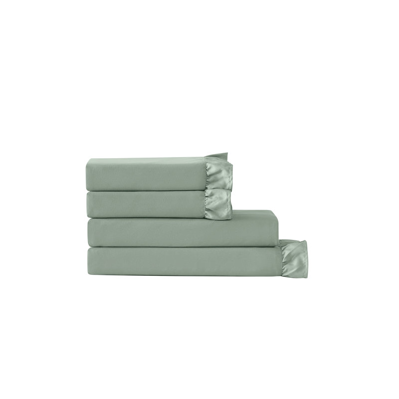 Truly Soft Solid Ruffle Sheet Set, Queen, Green