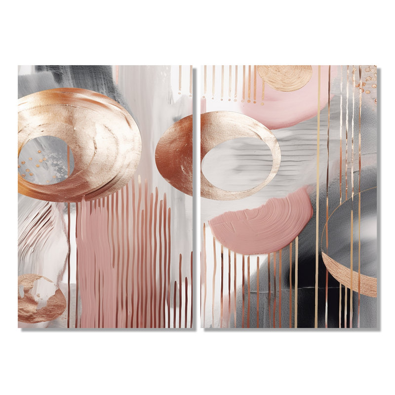 Whispers Of Marble V - Abstrait marbré, impressions sur toile 2 pièces, H 36 po x l 48 po, Toile tendue, Ne s’applique pas