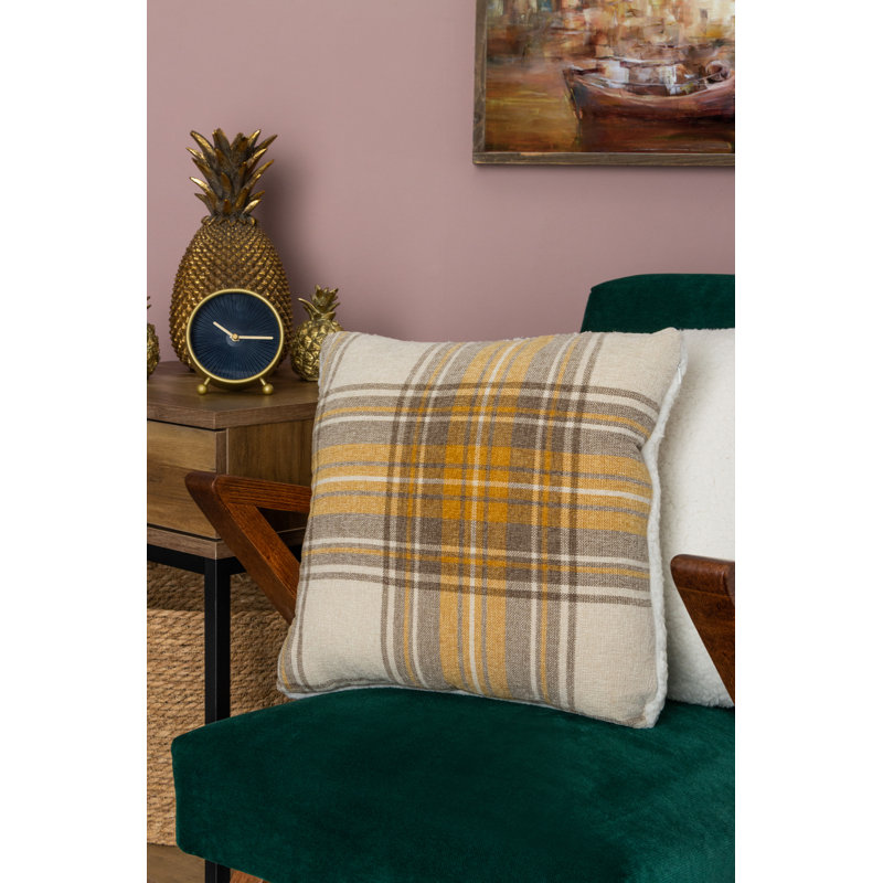 Wasco Plaid Square Cushion, Ochre