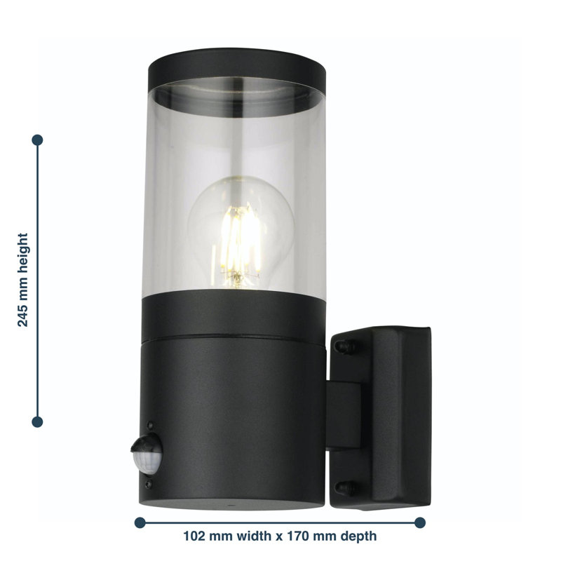 Avaria Black 24.5cm H Outdoor Armed Sconce
