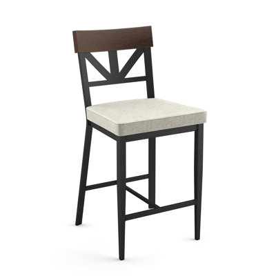 Mayna Counter Stool with Solid Wood Accent