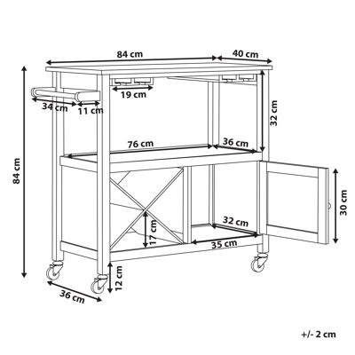 Maroney 84 cm W Kitchen Cart