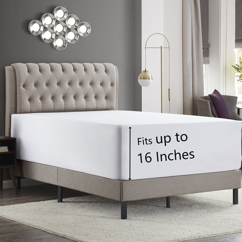 Luxury Double Brushed Microfiber Deep Pocket Fitted Sheet – 16” Mattress Fit, Wrinkle-Free, Fade Resistant & Breathable