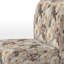 Fauteuil de chambre beige rembourré pivoines Elegance III