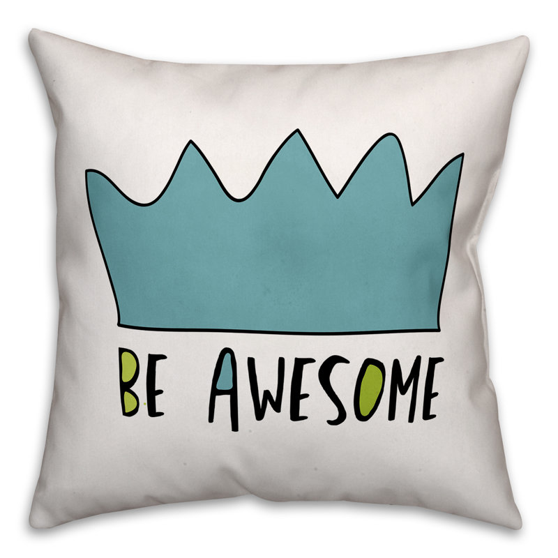 Be Awesome Throw Pillow, Blue