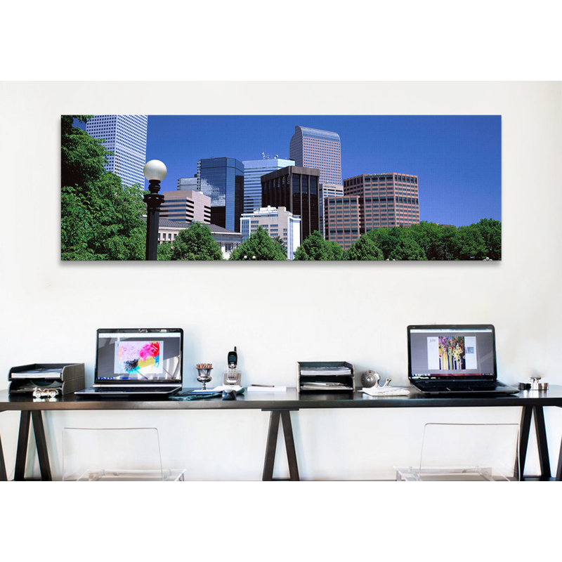 " Denver, Colorado ", 20" H x 60" W x 1.5" D, Black Framed Canvas