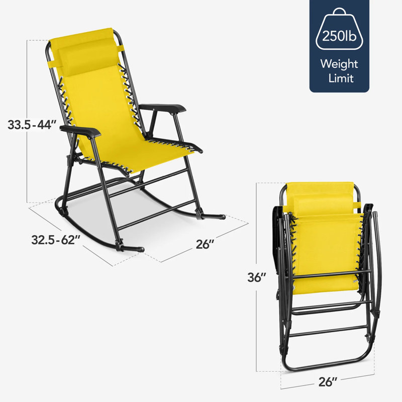 Outdoor Rocking Lounge Chair, Sunflower Yellow