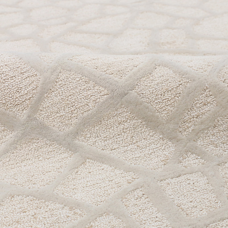 Abstract Area Rug in Beige/Brown, Rectangle 5' x 8'