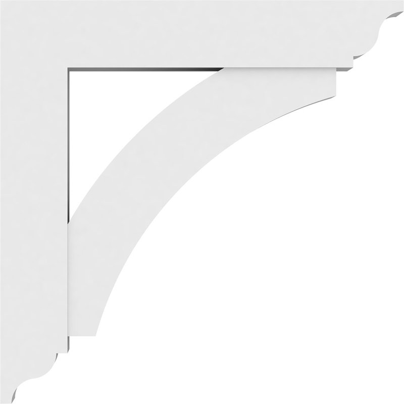 5"W x 36"D x 36"H Standard Thorton Architectural Grade PVC Bracket with Traditional Ends, 36"H x 5"W x 36"D