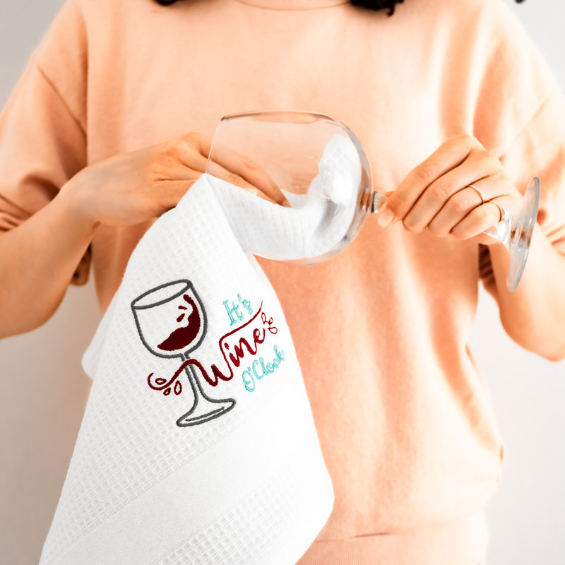Coffee & Wine O'Clock Kitchen Towels, Set of 3