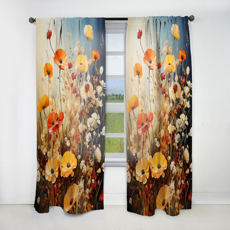 Rideau obscurcissant Clery - Seasonal Flowers, L 52 po x L 84 po