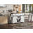 53.7" Farmhouse Kitchen Island With Power Outlet, 2 Sliding Barn Door Kitchen Storage Island With Drop Leaf, Spice Rack Rolling Kitchen Cart On Wheels, For Home, Kitchen And Dining Room, White-875279727