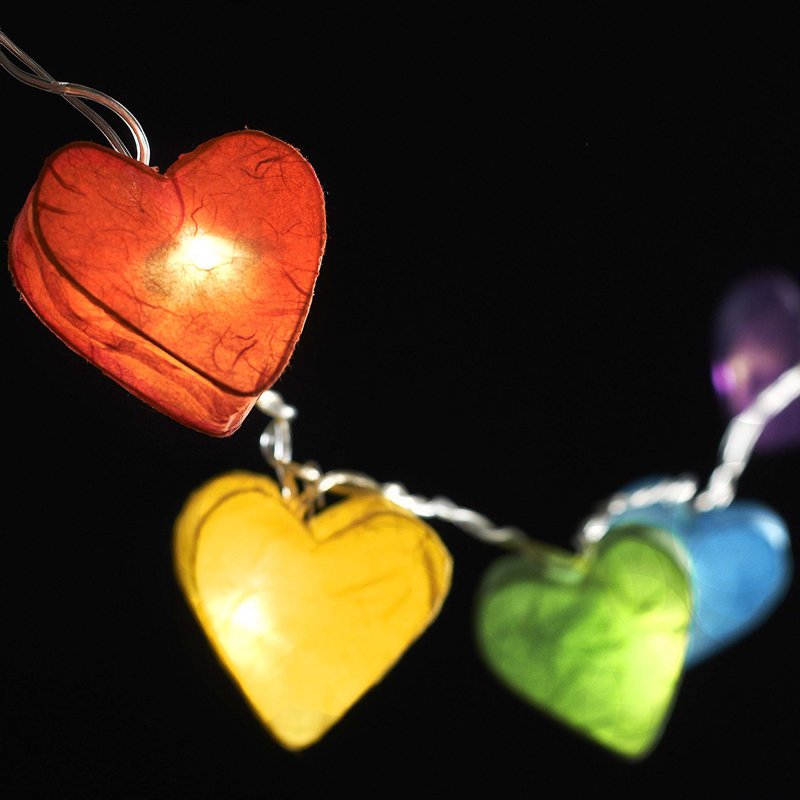 Mandi LED Handmade Paper Hearts String Light, 30 Lamps - 8 Metre Long
