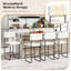 Ensemble de tabourets de bar à hauteur de comptoir 26 po avec structure en métal et repose-pieds-429313429-429313430