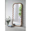 Superbe miroir de plancher surdimensionné en bois avec silhouette incurvée et fabrication en bois de pin authentique