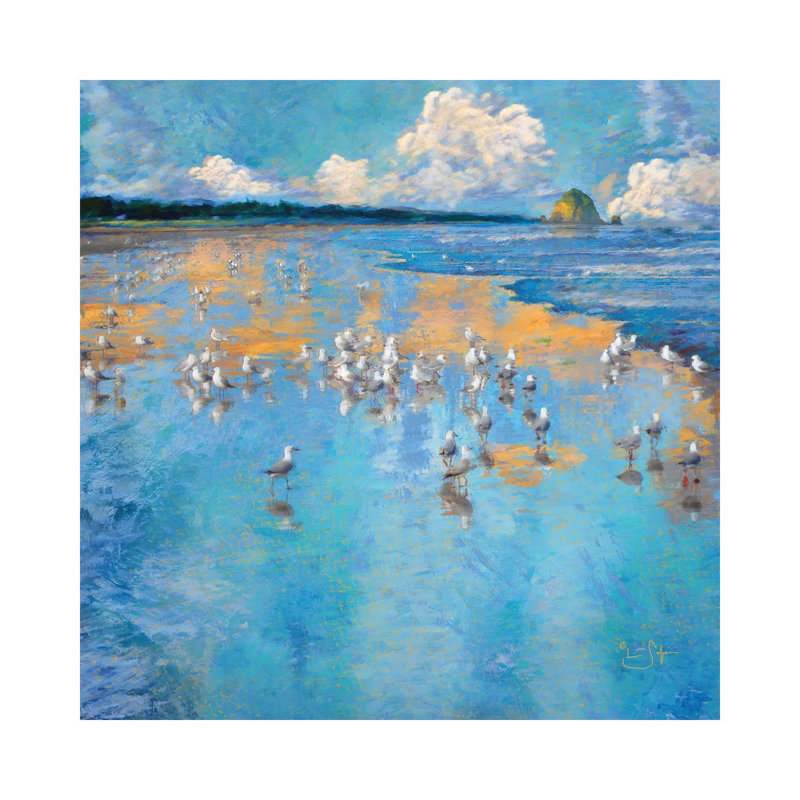 Seagulls By The Sea by Lisa Robinson - Wrapped Canvas Gallery-Wrapped Canvas Giclée, 30.48 cm H x 30.48 cm W