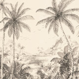Grand Palm Lava Rock Peel and Stick Wall Mural, 108 x 156