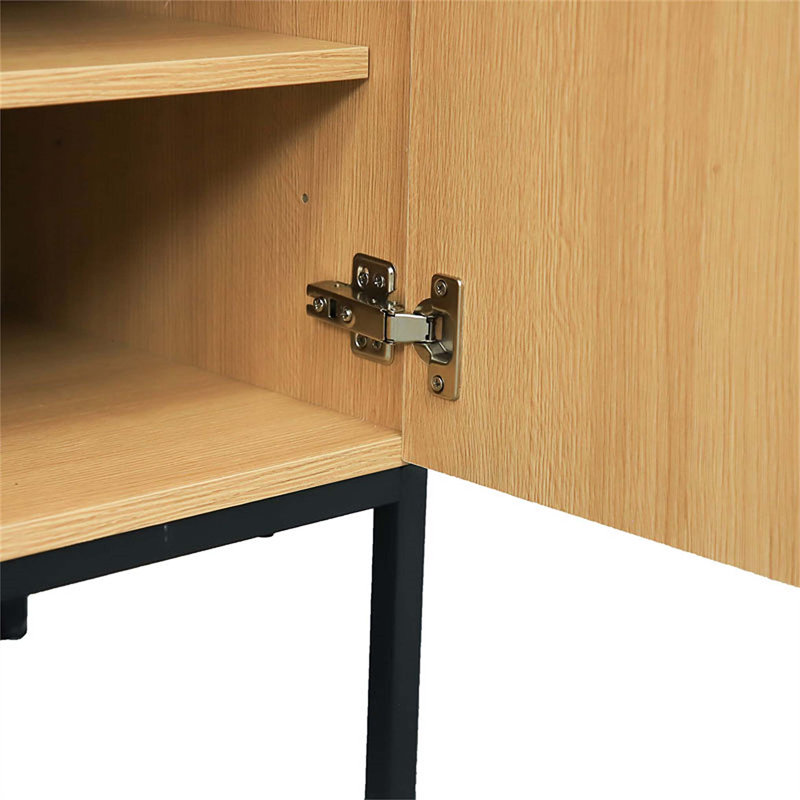 Buffet-bar Brittina, armoire de rangement en coin, buffet moderne avec portes et tablettes