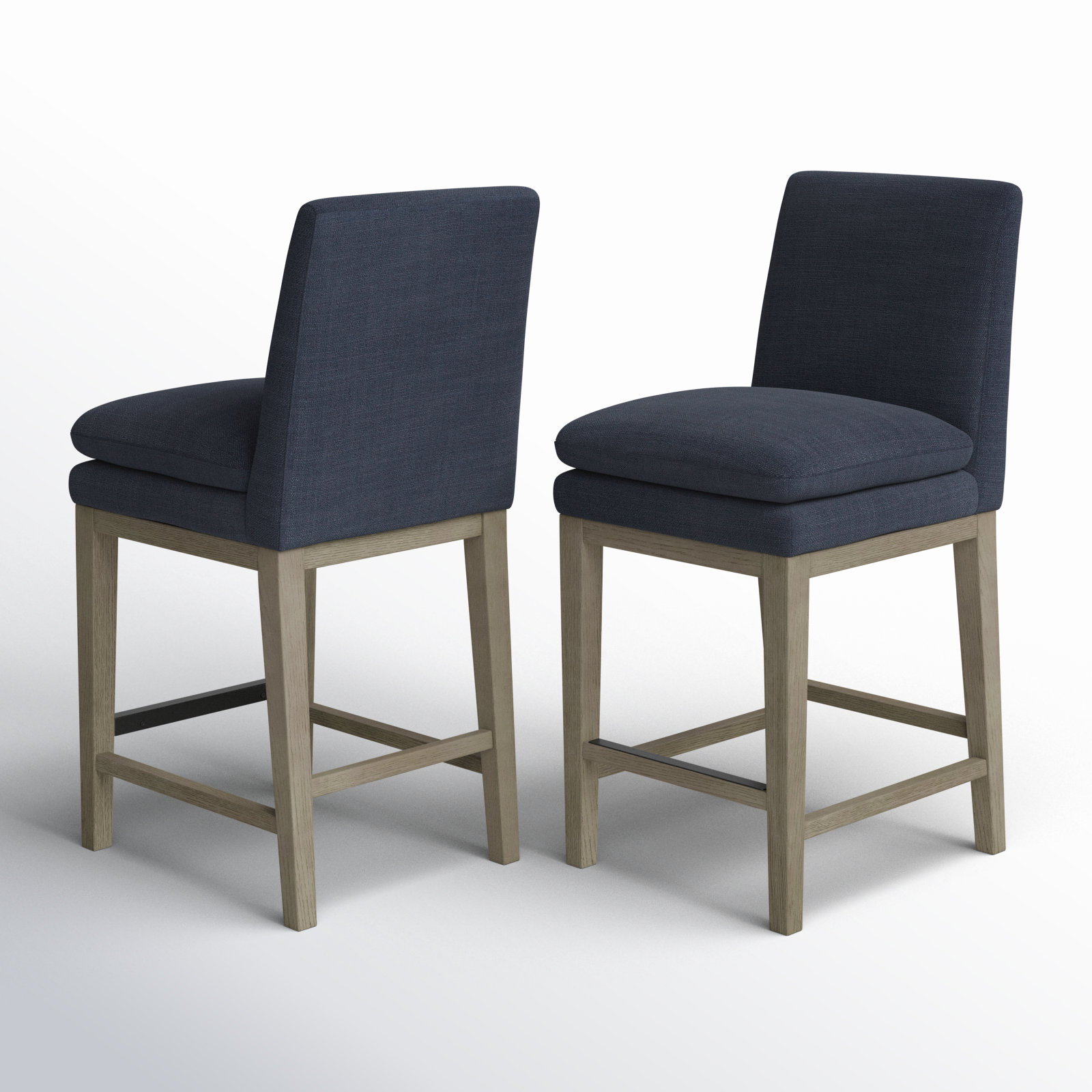 Bethea 26" Bar Stool, Effie Insignia Blue Performance Linen