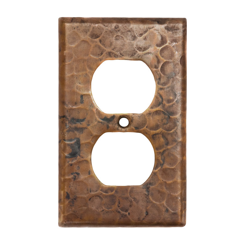 Copper Switchplate Single Duplex, 2 Hole Outlet Cover