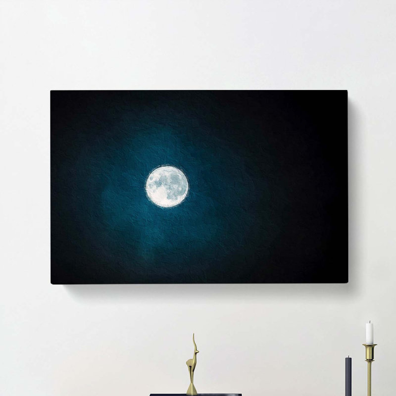 The Full Moon At Midnight - Wrapped Canvas, 40cm H x 60cm W x 3cm D