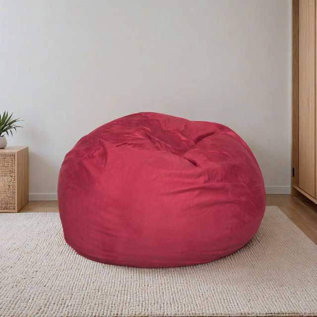 5Ft Premium Bean Bag Chair With Removable Cover, Red