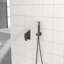 Double fonction, carré de 10 pouces, fixation au plafond, douche, noir mat, - valve d'échaudage, installation facile, fixation tous composants, douche à pluie à tête équilibrée, réglable à 360