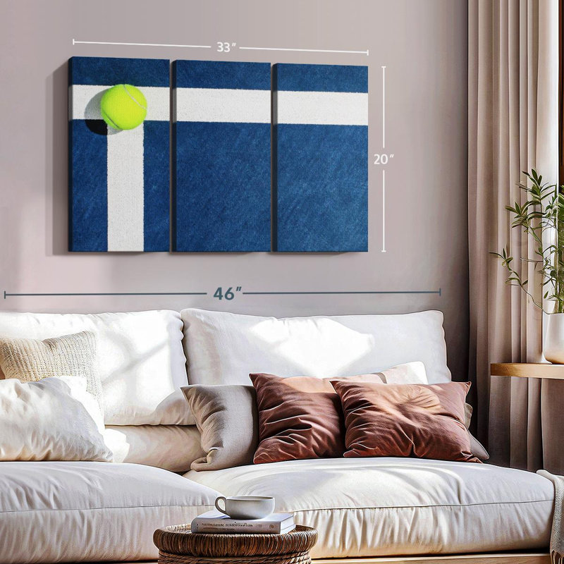 «Tennis Court Line» sur toile, H 20 po x l 33 po x P 1,25 po