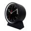 Analog Birch Solid Wood Quartz Alarm Tabletop Clock in Black