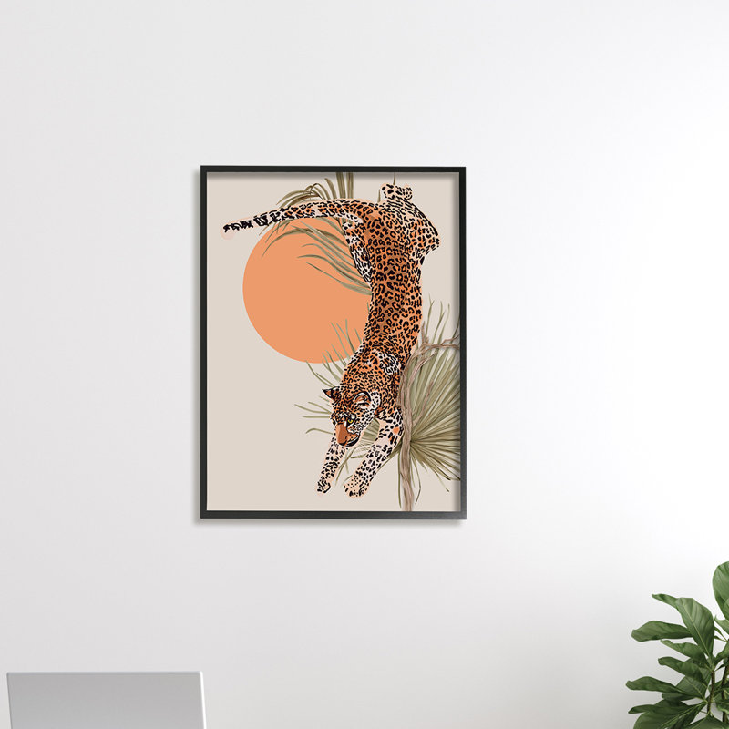 Feuille de palmier soleil orange, Estampe numérique Farmhouse, H 30 po x l 24 po