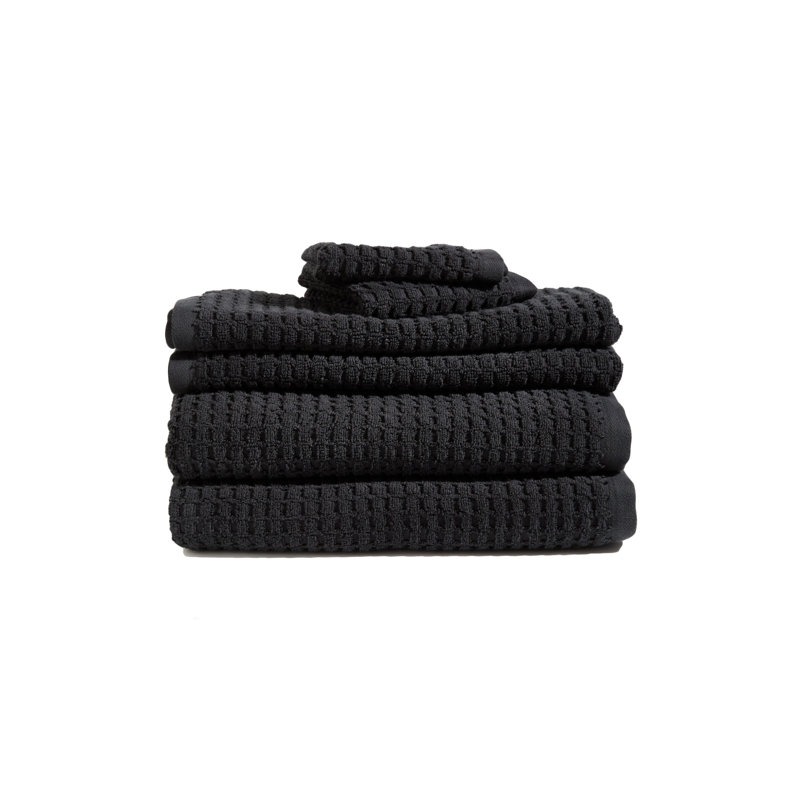 DKNY Quick Dry 6-piece Set, Black, 6 Piece Towel Set