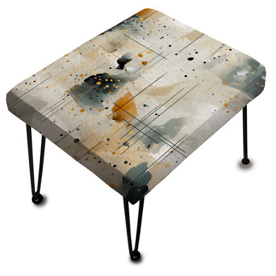Urban Geometric Pattern - Abstract Rectangle Ottoman
