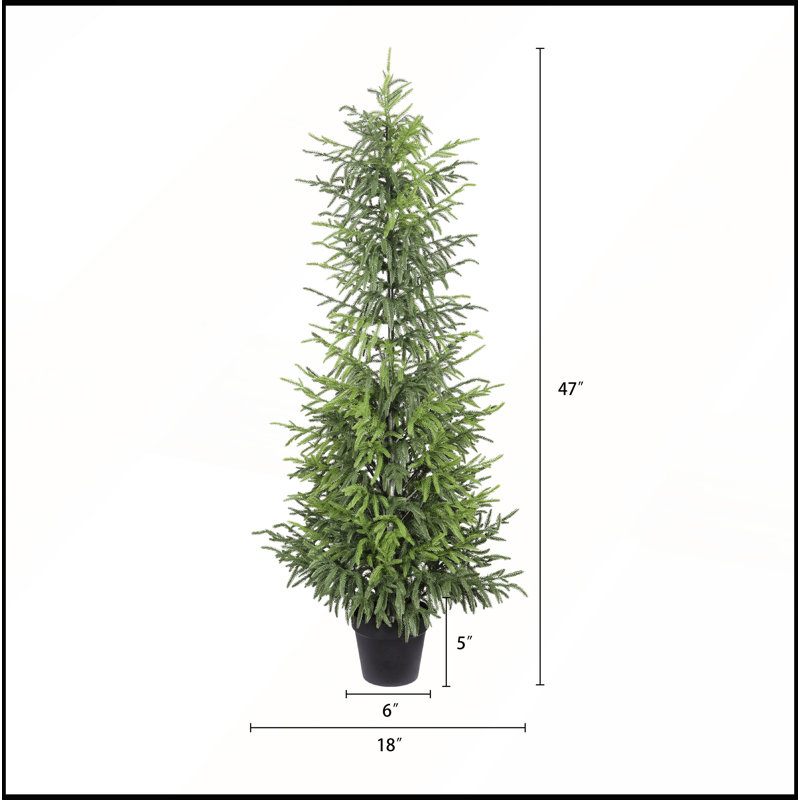 Sapin artificiel de 120 cm (4 pi) au toucher réaliste, en pot en plastique noir, ensemble de 2, idéal pour une décoration toute l'année et facile d'entretien.
