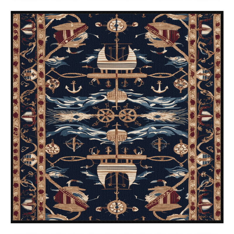 Tapis persan gris lavable à la machine, Carré 8 pi