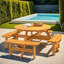 Table de pique-nique en bois pour 8 personnes avec 4 bancs intégrés-1917331039