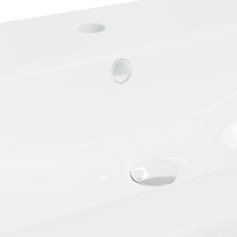 Belfry Bathroom Laroche 420mm L x 180mm W White Ceramic Rectangular Sink, 39cm H x 61cm W x 18cm D