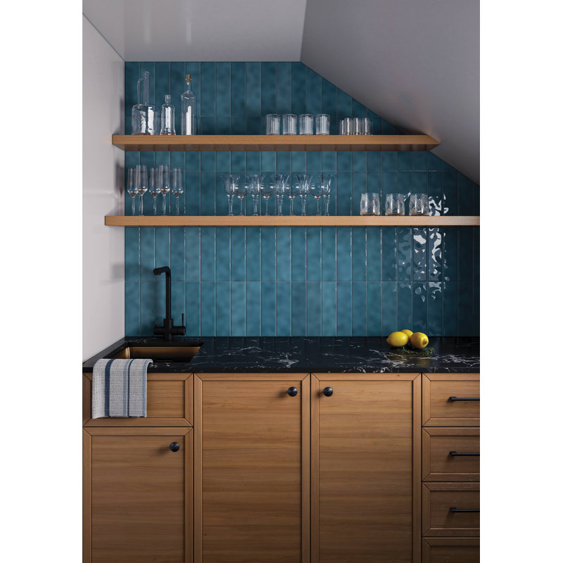Sail 3" X 10" Ceramic Wall Tile, Blue