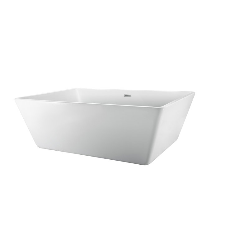 Vaughn 70.87'' x 45.25'' Soaking Acrylic Bathtub, Polished Chrome
