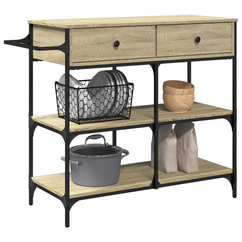 Kitchen Serving Cart, Beige