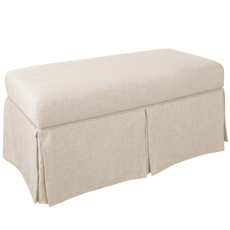 Upholstered Storage Bench, Classic Talc Linen