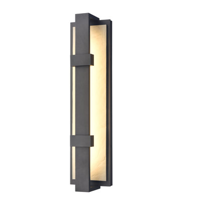 19" Crossroads Outdoor Aluminum Sconce in Charcoal Black Finish