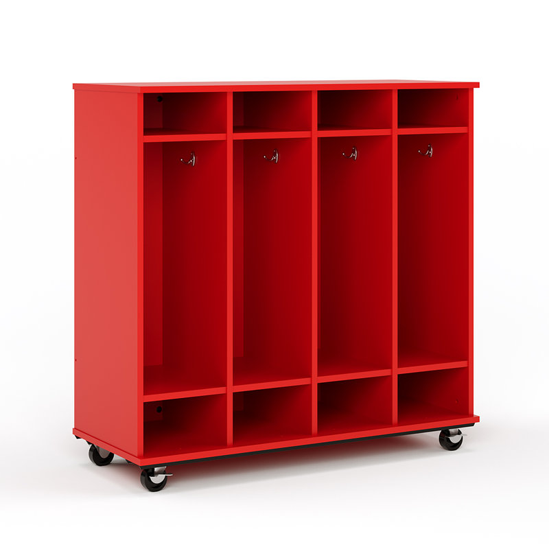 Casier mobile ouvert avec tablette 48H, Rouge