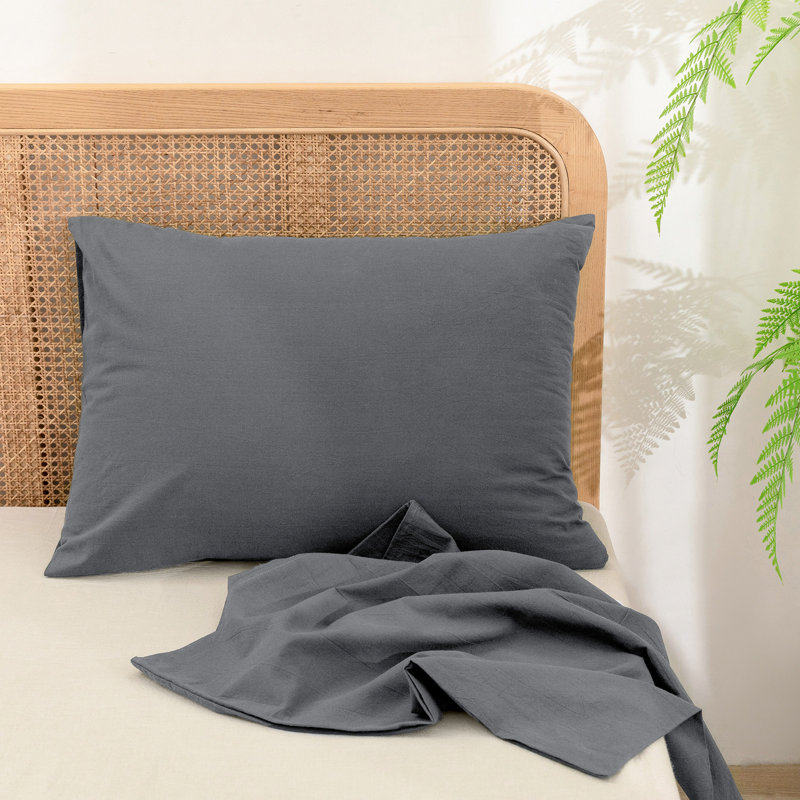 Housse de coussin 100% coton délavé Bestouch, De corps (20 po x 54 po), Bleu bleuet