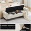 Banc de rangement rembourré en velours / lin avec compartiments de rangement segmentés-457804618-436590126