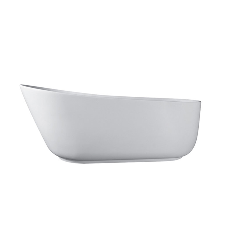 67-Inch Solid Surface Soaking Bathtub With Overflow For Bathroom