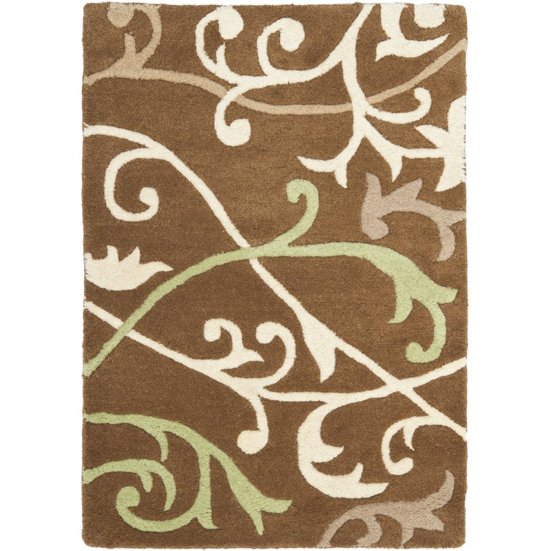 Soho Hand Tufted Wool Floral Rug, Rectangle 5' x 8'