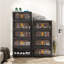Noir, armoire de rangement pliante latérale de 24 po, 5 niveaux, 23,62 po x 13,78 po x 59,84 po, bacs de rangement pliables avec porte magnétique, armoire de rangement en plastique avec roues