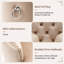49.5cm H Tufted Velvet Upholstered Side Chair in Beige
