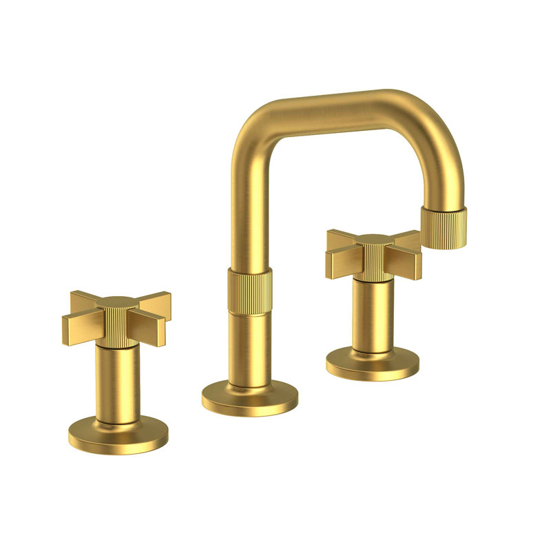 Pardees Widespread Bathroom Faucet with Drain Assembly, Satin Brass (PVD)